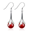 Red Black Stone Long Water Drop Hangin Earrings Fashion Women Elegant Jewelry Valentines Day Gift WHE20