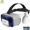 Phone VR Headset with Headphones Eye Protected Movies & Games Virtual Headset Reality Glasses for Myopia & Hyperopia 120° FOV