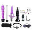18 PCS Multi-type Insert Tool SM Ball Sex Handcuffs Sex Whip Milk Clip Blindfolds Breast Pump Condom Lubricating Oil Set Private U