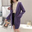 Fall 2018 new sweater womens long cap waist horn sleeves knitted jacket womens euramerican style