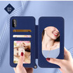 Lady Makeup Mirror Card Holder Slot Hard Back Cover Phone Cases For iphone X 6s 7 8Plus Business Wallet TPU Denim Phone Cases