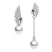 White Simulated Pearl Tassel Dangle Earrings For Women Fashion Wedding CZ Cubic Zirconia Jewelry WHJ120