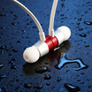 Best Bluetooth headset sports running waterproof really wireless binaural noise reduction bass in-ear music with microphone mobile phone long standby neck-mounted hanging neck silver red
