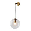 Baycheer HL455896 Industrial Hanging Wall Sconce with 787W Globe Glass Shade GoldBlackChrome