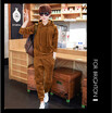 Autumnwinter 2018 new corduroy leisure suit mens circular collar cap baseball suit jacket casual trousers couple suit