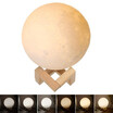 18cm Diameter PLA USB Rechargeable 3D Printing Moon Light 2-Colors Dimmable Touch Sensor Control Luna Night Lamp Bedroom Decor wit