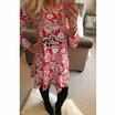 New Womens Ladies Kids Santa Reindeer Wall Snowflake Christmas Xmas Swing Dress