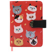 Kinbor leather A6 PDA Notepad Schedule Handbook Stationery Notebook Red Cat DTB6179