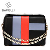 BAFELLI Autumn&winter new arrivals split leather panelled crossbody metal chains flap shoulder handbag women messenger bags
