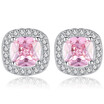 Fashion Women Cubic Zircon CZ Stones Stud Earrings For Women Bride Fashion Party Jewelry Brithday Gift E277