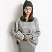 City plus CITYPLUS 2017 winter new style women women loose back letter pattern sweater leisure wild round neck sweater CWYC17T166 black uniform