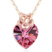 Heart Pendants Jewelry For Women Rose Golr Color Austrian Crystal Necklace High Quality Anniversary Gift 16663