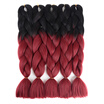 Two Tone Ombre Braiding Hair Extension 5PcsLot 24" Black-Wine Red