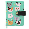 Kinbor leather A6 PDA Notepad Schedule Handbook Stationery Notebook Red Cat DTB6179