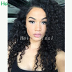 Lace Front Human Hair Wigs For Black Women Brazilian Afro Kinky Curly Wig Remy Hair Pre Plucked Bleached Knots