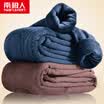 Antarctic Nanjiren warm pants mens color spinning wool double knee pads patch plus velvet thickening leggings single piece long pants slim trousers men Tibetan blue XXL