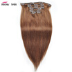 2018 Ishow Hot Selling Brazilian Head Human Hair 7Pcs lot 18-22 4 Straight Clip In Hair Hair Extensions No Mixed Short Hair