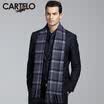 Card Di Le Crocodile CARTELO cashmere wool men&39s scarves warmth thickened business plaid scarf CC57C13021 shrimp