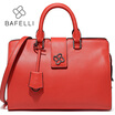 BAFELLI split leather doctor handbags zipper & hasp dress womens shoulder bag box black briefcase bolsa feminina women handbag