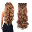 7pcsset Clip in Hair Extensions 20inch Long Wavy Heat Resistant Kanekalon Synthetic Hairpiece Gifts for Girl Lady Women