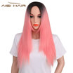 Synthetic 7 Color Ombre Wigs for Black Women Long Straight Cosplay Grey Hair