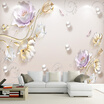 European Style 3D Embossed Flowers Wallpaper Living Room TV Sofa Hotel Background Wall Covering Luxury Wallpaper Papel De Parede