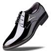 Precentor fashion leather men&39s low-cut business casual shoes Men&39s patent leather shiny pointed men&39s shoes 1060 black 41