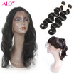 Alot 7A Grade 360 Lace Frontal Band Body Wave Natural Hairline With 2 Bundles Weave Virgin Indian Body Wave 360 Frontal Closure