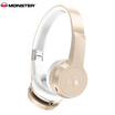 Monster Monster Clarity Ultimate Ultimate Wireless Bluetooth Headset Phone Universal with Headphones Fashion Out of the Street Music Headphones Gold