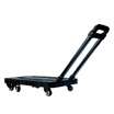Tencent CT outdoor home car mute folding small trailer truck trolley flat car new six-wheel folding rubber wheel black