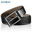 Samsonite mens belt mens casual business belt mens pants with mens 13 inch tail pin buckle belt black BW509002 120CM