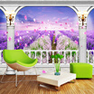 3D Natural Scenery Mural Wallpaper Custom 3D Pink Purple Flowers Field Wall Paper Bedding Room Landscape Home Decor Wallcovering