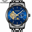 GUANQIN Mens watch business waterproof automatic mechanical watch hollow sports watch