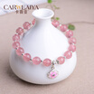 Carweaiya strawberry crystal bracelet with Pandora style pendants ladies bracelets love stone forever love