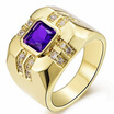 23CT Size 8 To 15 Jewelry Ruby Topaz Emerald Amethyst SapphireGarnet Zircon stones 10KT Mans Gold Plated Ring Wedding Gift