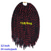 12 inch Synthetic Braids Hair 24 Roots Faux Locs Crochet Hair Extensions 1 pack