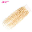 Alot Hair Kinky Curly Lace Closure Free Part Color Blonde 10 inch -20 inch Peruvian Virgin Human Hair Closure 44 inch