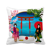 Kimono Girl Japan Culture Umbrella Square Throw Pillow Insert Cushion Cover Home Sofa Decor Gift