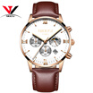 NIBOSI Famous Brand Watches Men Leather Band Fashion Luxury Full Steel Clock Quartz Wristwatch Male Watch Relogio Masculino Casual