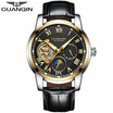 GUANQIN Mens Top Brand Business Waterproof Watch Tourbillon Automatic Mechanical Watch Mens Casual Leather Strap