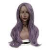 Long Wavy Human Hair Lace Front Purple Wigs For Women
