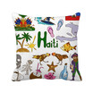Haiti Landscap Animals National Flag Square Throw Pillow Insert Cushion Cover Home Sofa Decor Gift
