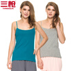 Three guns cotton ladies slings skin rib stretch cotton solid color sling vest 2 pcs white white L