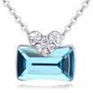 Heart Necklace Square Crystal from Austrian Women Fashion Jewelry Rhinestone Necklace Pendant Bijouterie 27110