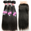 Peruvian Straight With Closure lace front 13x4 Unprocessed Human Hair