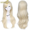 AISI BEAUTY Long WavySynthetic Cosplay Wig Red Pink Blue Sliver Gray Blonde Brown 70 Cm Synthetic Hair Wigs