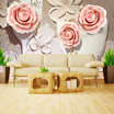 Custom Photo Wallpaper Modern Minimalist 3D Embossed Rose Flower Living Room TV Background Wall Art Mural Paintings Wallpaper