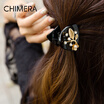 Chimera Hair Accessories Headdress Floral Leaf Plate Medium Hairpin Hair Scratch Grip Top Hair Clip Black
