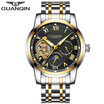 GUANQIN Mens Top Brand Business Waterproof Watch Tourbillon Automatic Mechanical Watch Mens Casual Leather Strap