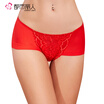 Urban Beauty Sexy Hips Lace File Cotton Healthy Mid Waist Womens Underwear Panties 2P6128 Black L